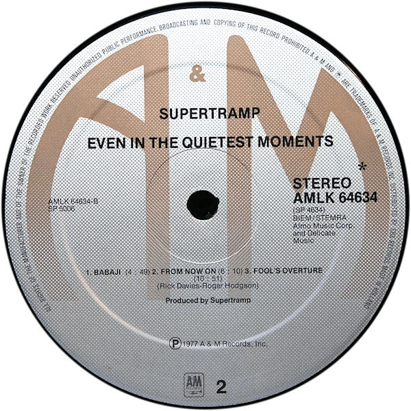 Supertramp : Even In The Quietest Moments... (LP, Album)