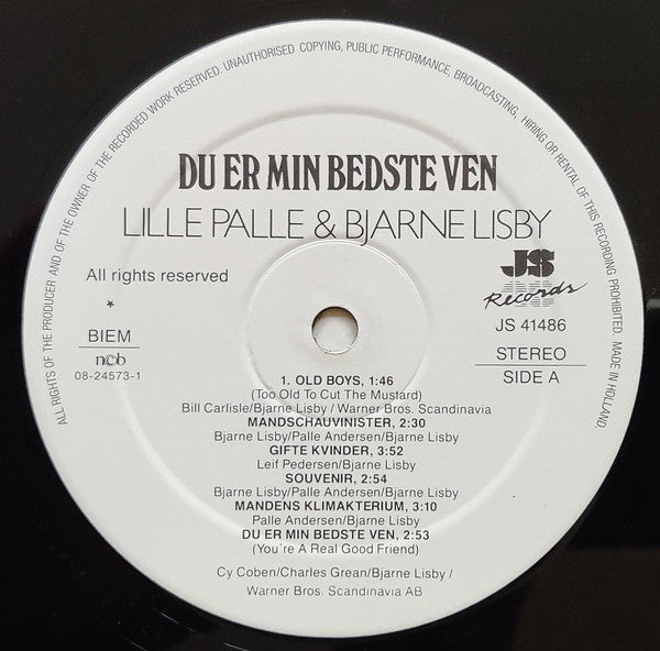 Lille Palle & Bjarne Lisby : Du Er Min Bedste Ven (LP)