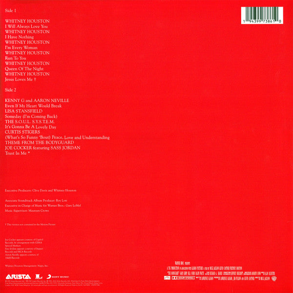 Various : The Bodyguard (Original Soundtrack Album) (LP, Album, RE, Red)