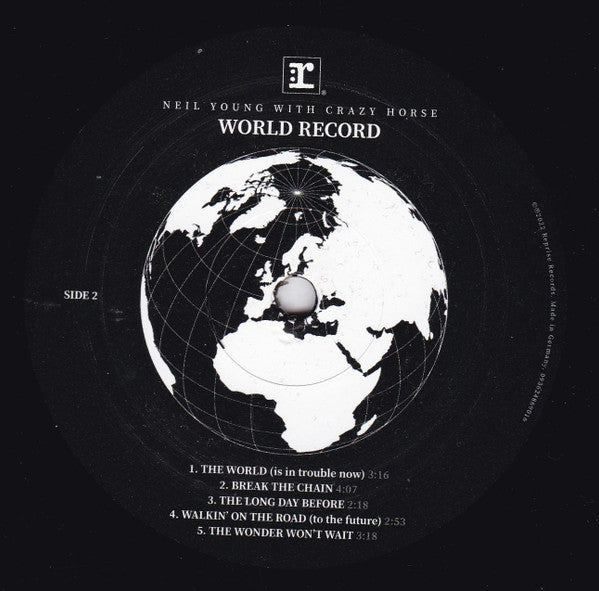 Neil Young With Crazy Horse : World Record (LP + LP, S/Sided, Etch + Album)
