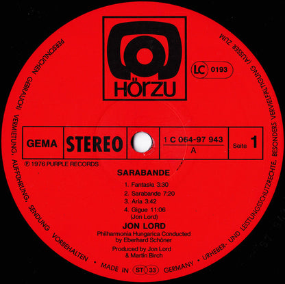 Jon Lord : Sarabande (LP, Album)