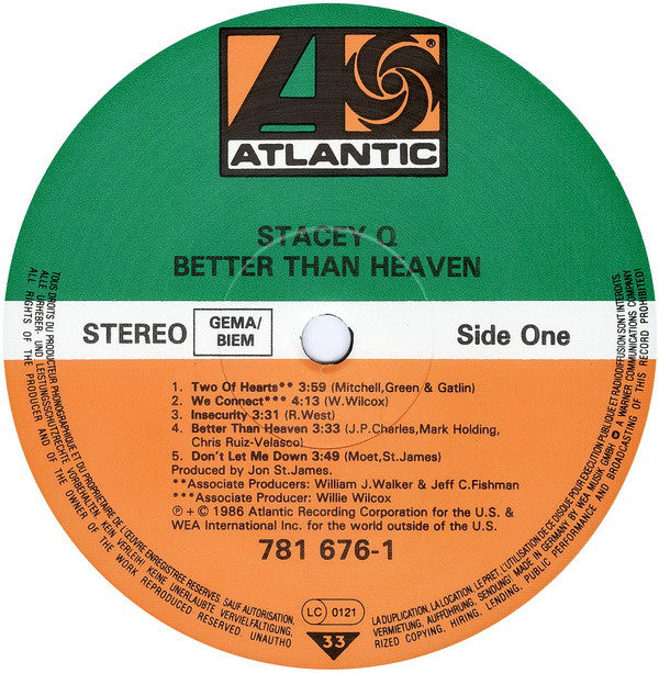 Stacey Q : Better Than Heaven (LP, Album)