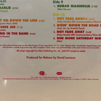 The Grateful Dead : Wembley Empire Pool, London, England 4/7/72 (5xLP, 180 + Box, Album, RSD, Ltd, RE)