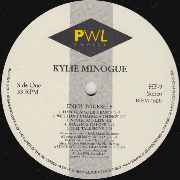 Kylie Minogue : Enjoy Yourself (LP, Album)