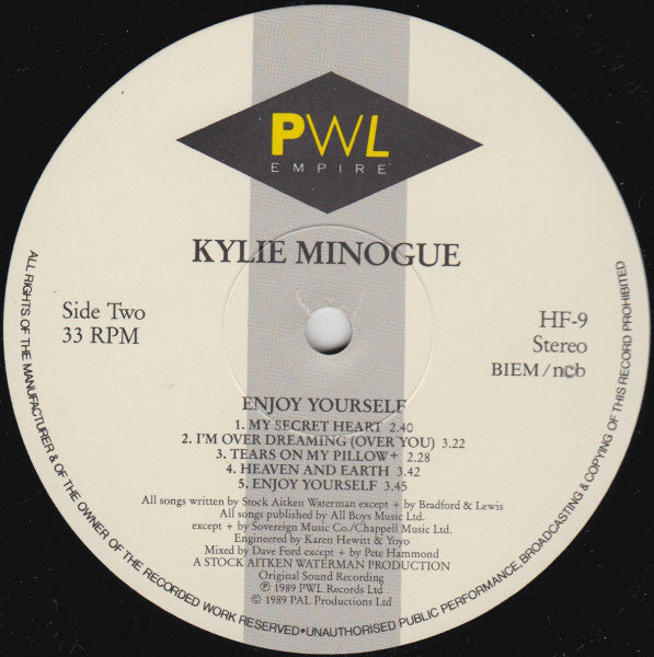 Kylie Minogue : Enjoy Yourself (LP, Album)