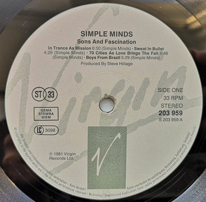 Simple Minds : Sons And Fascination (LP, Album, RE)