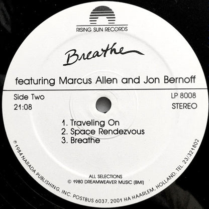 Jon Bernoff And Marcus Allen (2) : Breathe (LP, Album, RE)