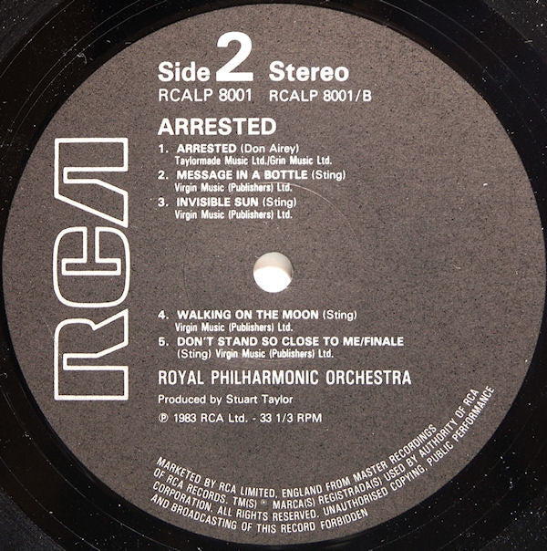 Royal Philharmonic Orchestra : Arrested - The Royal Philharmonic Orchestra & Friends Presents The Music Of The Police (LP, Album)