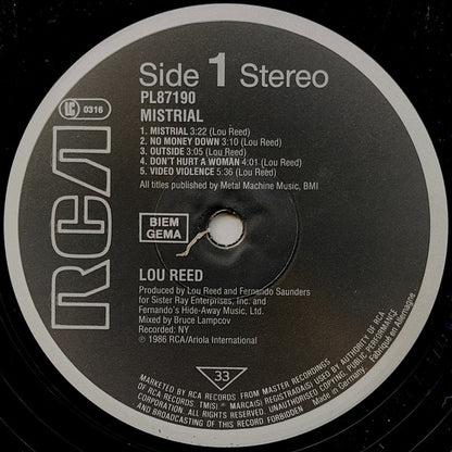 Lou Reed : Mistrial (LP, Album)