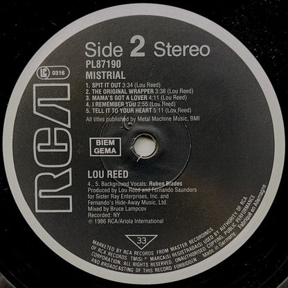 Lou Reed : Mistrial (LP, Album)
