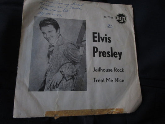Elvis Presley : Jailhouse Rock / Treat Me Nice (7", RE)