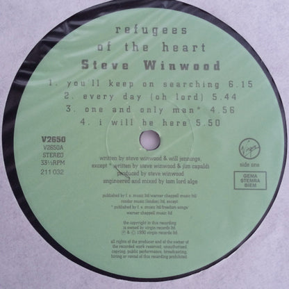 Steve Winwood : Refugees Of The Heart (LP, Album)