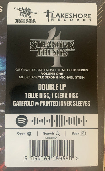 Kyle Dixon (2) & Michael Stein (9) : Stranger Things 4  - Volume One (Original Score From The Netflix Series) (LP, Cle + LP, Blu + Album)