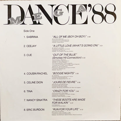 Various : Mega Dance '88 Volume 2 (LP, Comp, Pin)