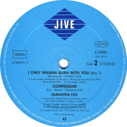 Samantha Fox : I Only Wanna Be With You (12", Maxi)