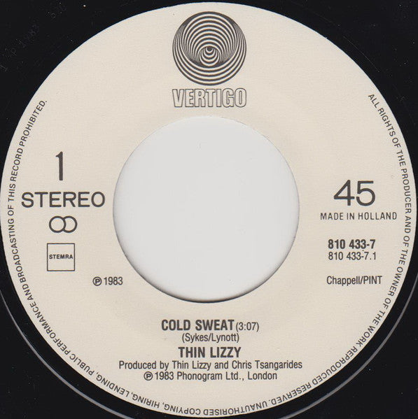 Thin Lizzy : Cold Sweat (7", Single)