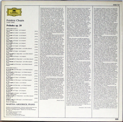 Frédéric Chopin - Martha Argerich : 24 Préludes, Op. 28 · Préludes Nr. 25, Op. 45 · Nr. 26, Op. Posth. (LP)