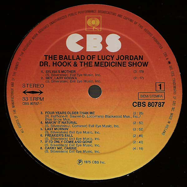 Dr. Hook & The Medicine Show : The Ballad Of Lucy Jordan (LP, Comp, RE)