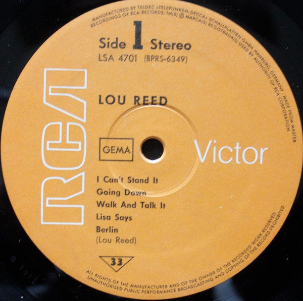Lou Reed : Lou Reed (LP, Album)