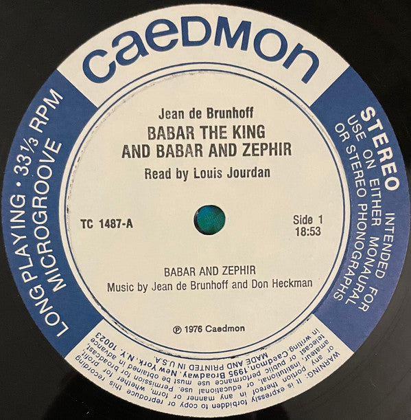 Louis Jourdan : Reads Babar The King And Babar And Zephir (LP, Album)