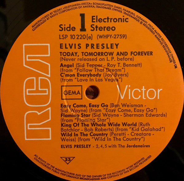 Elvis Presley : Today, Tomorrow And Forever (LP, Comp)