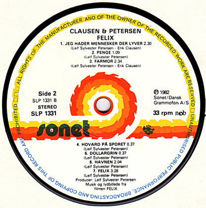Clausen & Petersen : Musik Og Lydbillede Fra Filmen Felix (LP, Album)