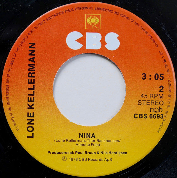 Lone Kellermann & Rockbandet : Ryg Dansk (7")