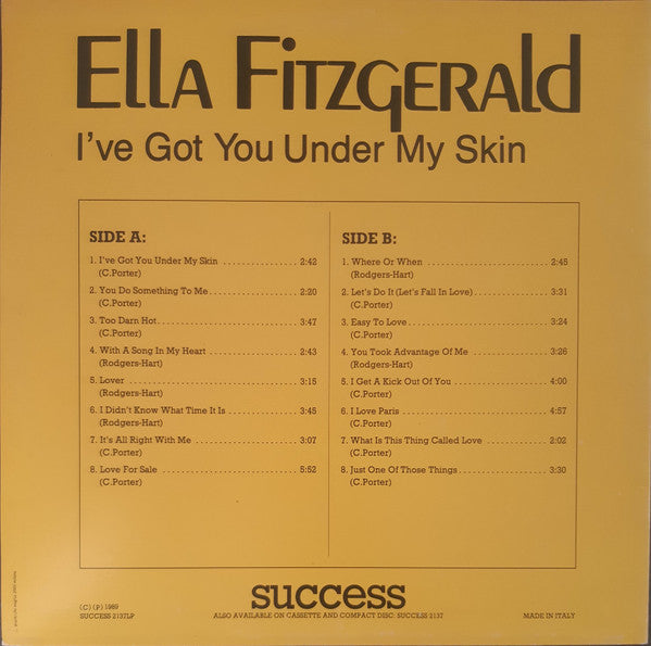Ella Fitzgerald : I've Got You Under My Skin (LP, Comp)