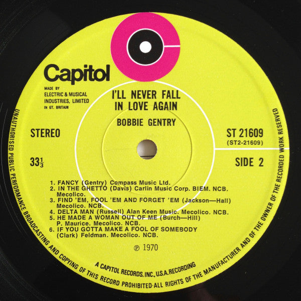 Bobbie Gentry : I'll Never Fall In Love Again (LP, Album)