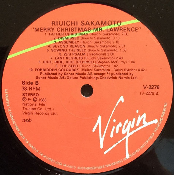 Ryuichi Sakamoto : Merry Christmas Mr. Lawrence (LP, Album)