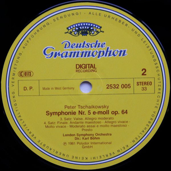 Pyotr Ilyich Tchaikovsky, London Symphony Orchestra, Karl Böhm : Symphonie No.5 (LP, Album)