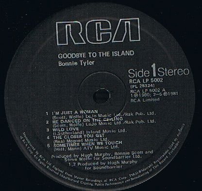 Bonnie Tyler : Goodbye To The Island (LP, Album)