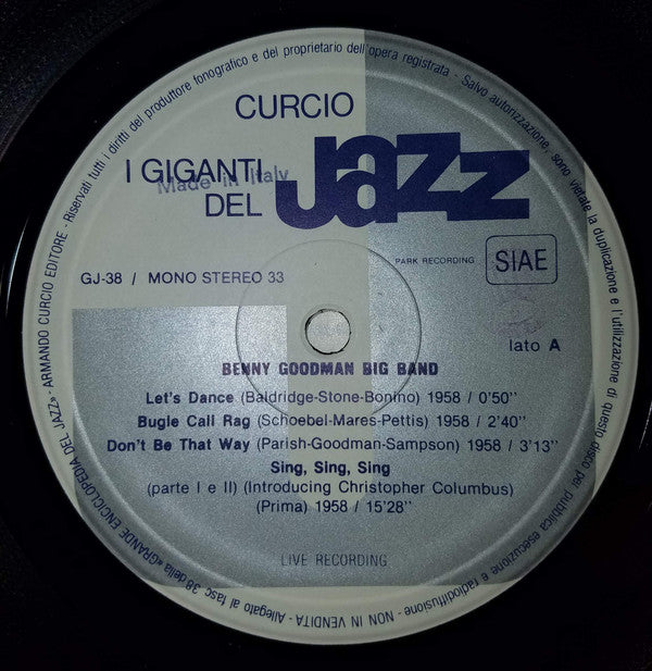 Benny Goodman Big Band*, Taft Jordan, Zoot Sims, Billy Bauer : I Giganti Del Jazz 38 (LP, Album)