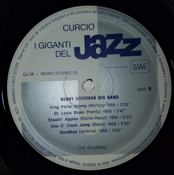 Benny Goodman Big Band*, Taft Jordan, Zoot Sims, Billy Bauer : I Giganti Del Jazz 38 (LP, Album)