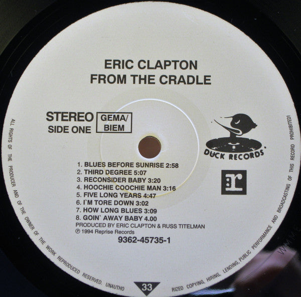 Eric Clapton : From The Cradle (LP, Album)