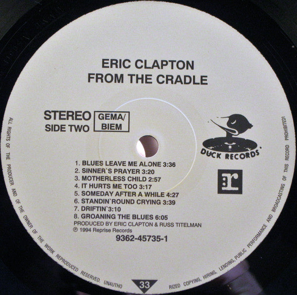 Eric Clapton : From The Cradle (LP, Album)