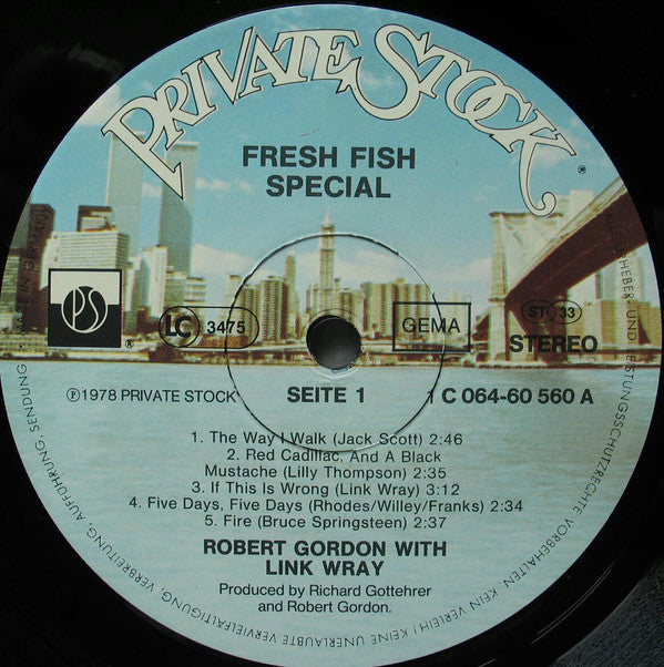 Robert Gordon (2) W/ Link Wray : Fresh Fish Special (LP, Album)