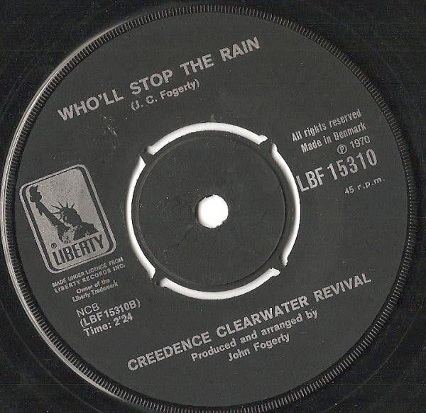Creedence Clearwater Revival : Travelin' Band / Who'll Stop The Rain (7", Single)