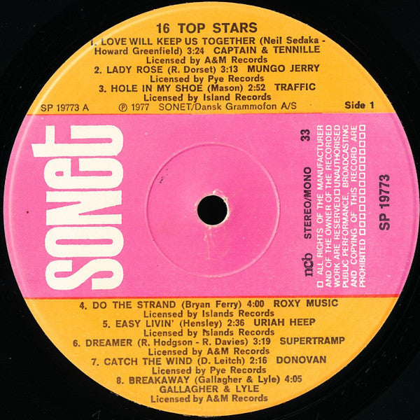 Various : 16 Top Stars (LP, Comp)