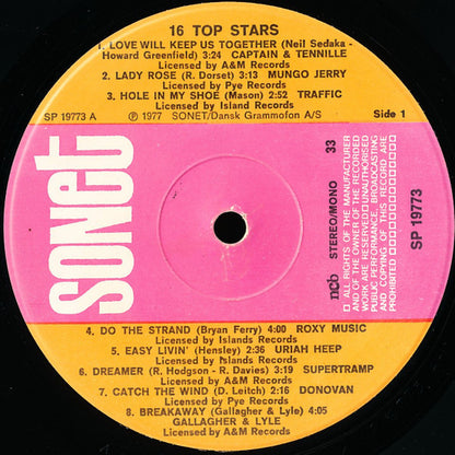 Various : 16 Top Stars (LP, Comp)