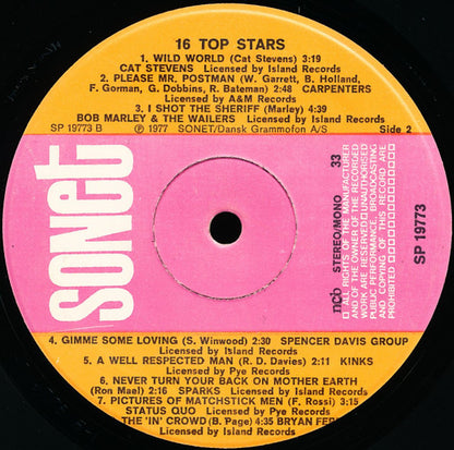 Various : 16 Top Stars (LP, Comp)