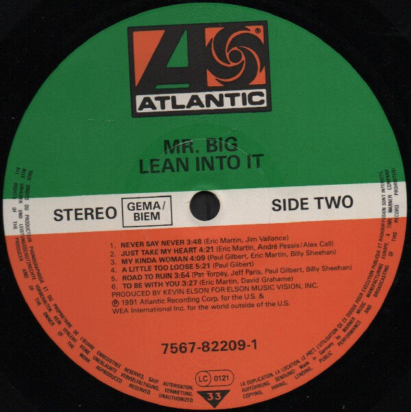 Mr. Big : Lean Into It (LP, Album)