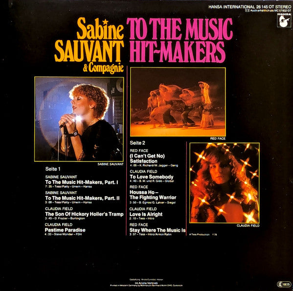 Sabine Sauvant & Compagnie : To The Music Hit-Makers (LP, Album, P/Mixed)