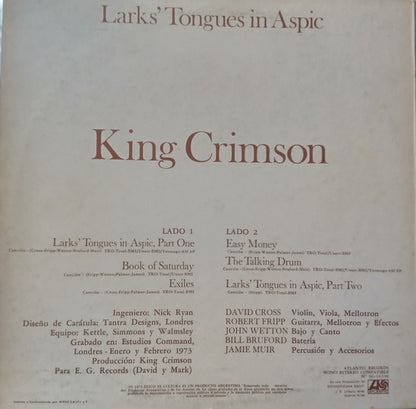 King Crimson : Larks' Tongues In Aspic (LP, Album, Mon)