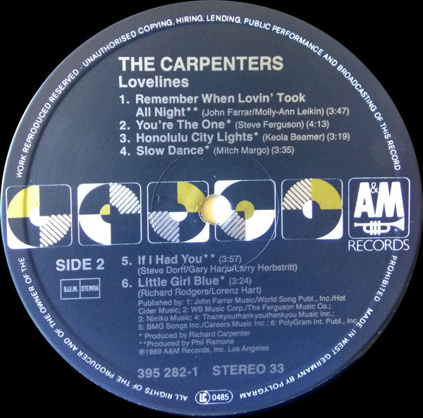 Carpenters : Lovelines (LP, Album)