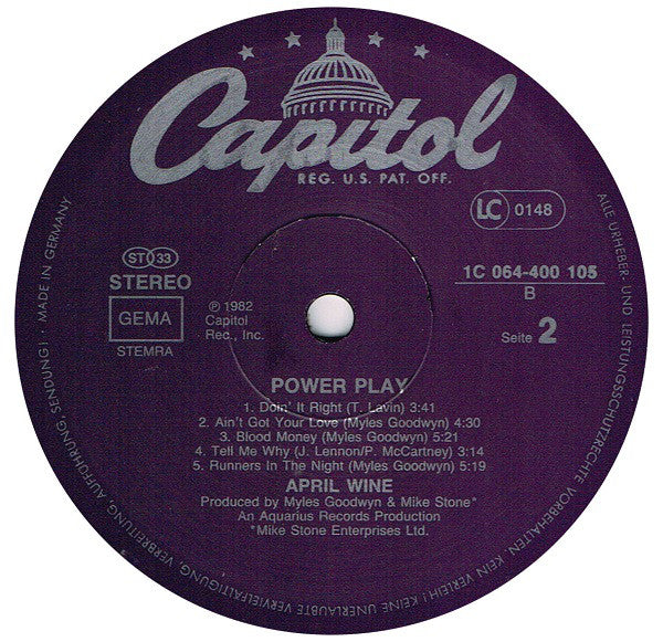 April Wine : Power Play (LP, Album)