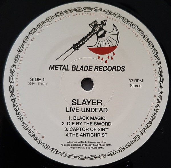 Slayer : Live Undead (12", EP, RE, RM, Bla)