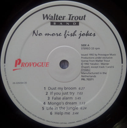 Walter Trout Band : No More Fish Jokes (LP, Album)