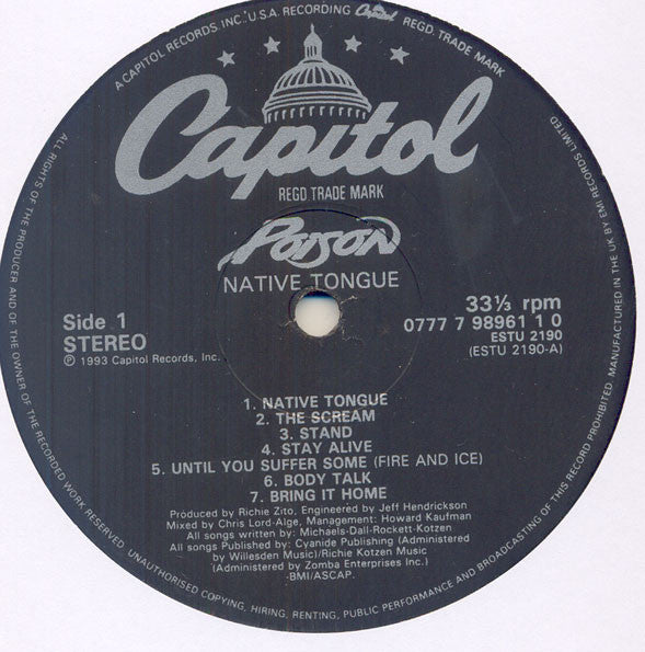 Poison (3) : Native Tongue (LP, Album)