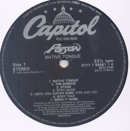 Poison (3) : Native Tongue (LP, Album)